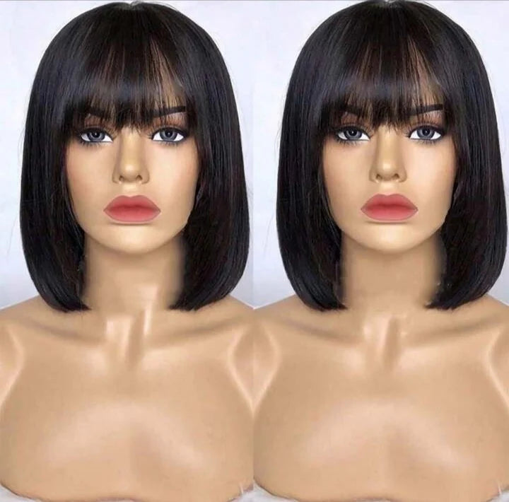 10” Short Bob Straight Human Hair Wig