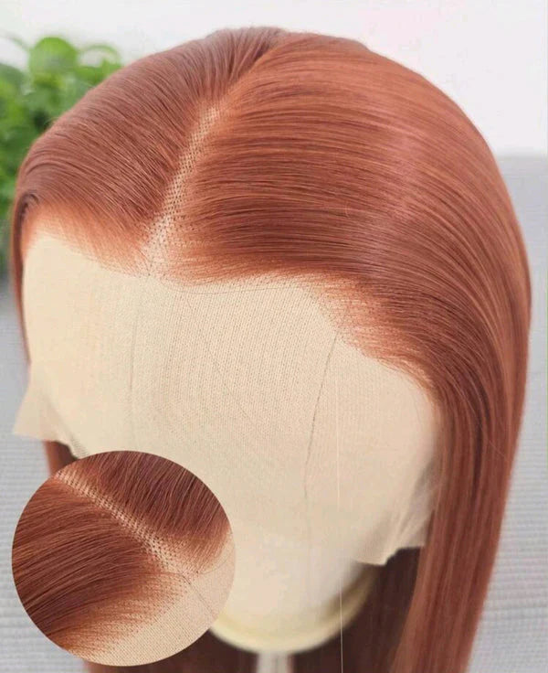 32” Dark Orange Long Lace Front Wig