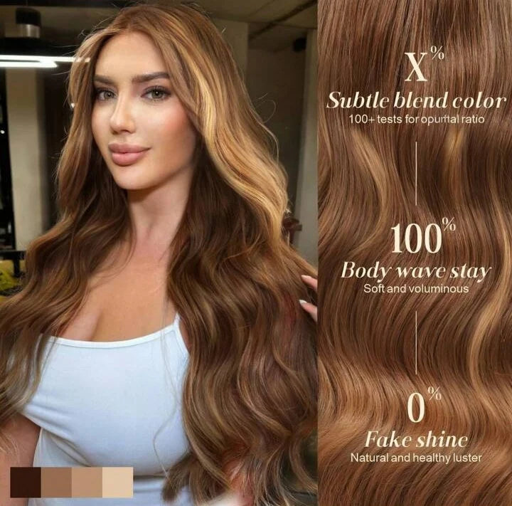 28” Body Wave Lace Front Wig human blend wig