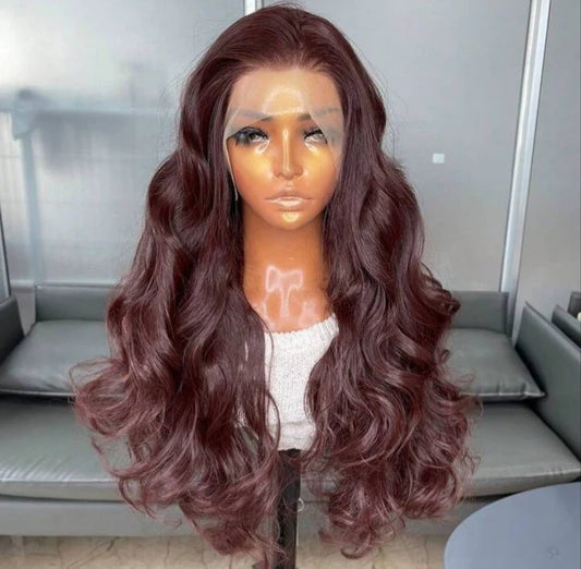 22”Long Body Wave Glueless Kanekalon Wig(human blend)