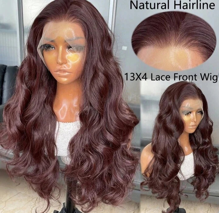 22”Long Body Wave Glueless Kanekalon Wig(human blend)