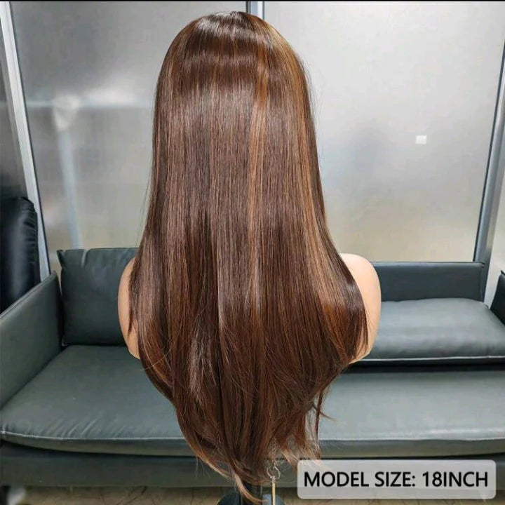18” Brown Lace Front human blend Wig